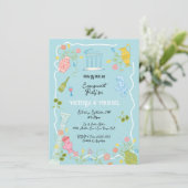 Funky Gezeichnet italienisches Party Griechisch-Mi Einladung (Stehend Vorderseite)