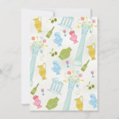 Funky Gezeichnet italienisches Party Griechisch-Mi Einladung (Rückseite)