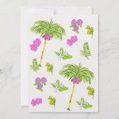 Funky Gezeichnet Tropical Floral Wedding Einladung (Rückseite)