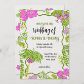 Funky Gezeichnet Tropical Floral Wedding Einladung (Vorne/Hinten)