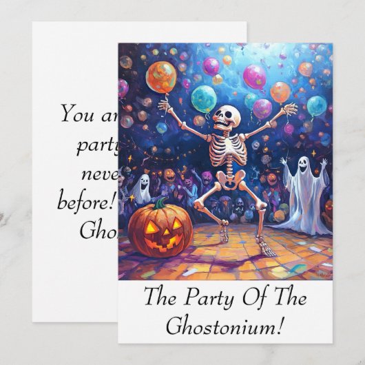 Funky Ghost Town! Einladung (Vorne/Hinten)