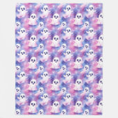 Funky Ghosts Colorful Halloween Fleecedecke (Vorderseite)