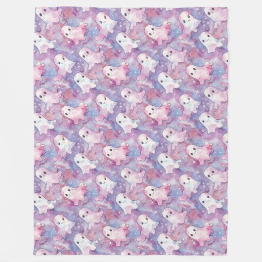 Funky Ghosts Colorful Halloween Fleecedecke (Vorderseite)