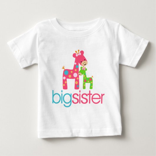Funky Giraffe Big Sister Tshirt (Vorderseite)