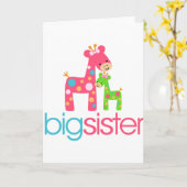 Funky Giraffe Big Sister Tshirt Karte (Gelbe Blume)