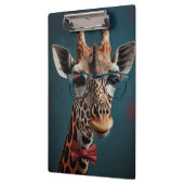 Funky Giraffe Hipster Funny Animal Portraits Klemmbrett (Links)