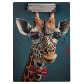 Funky Giraffe Hipster Funny Animal Portraits Klemmbrett (Vorderseite)