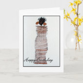 Funky Girl Happy Birthday Grußkarte Karte (Gelbe Blume)