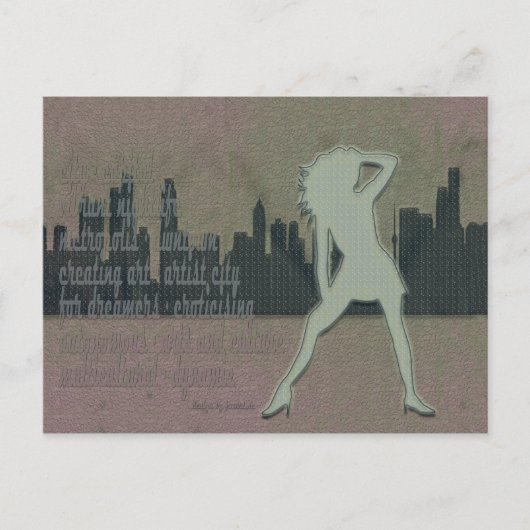 FUNKY GIRL POSTKARTE (Vorderseite)