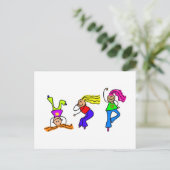 Funky Girls Postkarte (Stehend Vorderseite)