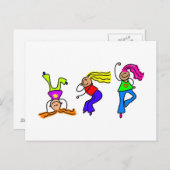 Funky Girls Postkarte (Vorne/Hinten)