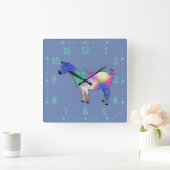Funky Goat Colorful Splatter Paint Quadratische Wanduhr (Zuhause)