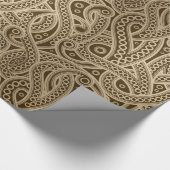 Funky Gold Abstrakt Paisley Musterpapier Geschenkpapier (Ecke)