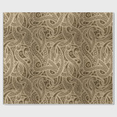Funky Gold Abstrakt Paisley Musterpapier Geschenkpapier (Flach)