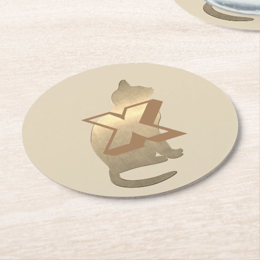 Funky Gold Cat Untersetzer (Angewinkelt)