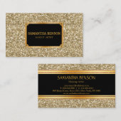 Funky Gold Glitzer Makeup Artist Hair Stylist Visitenkarte (Vorne/Hinten)