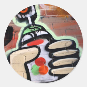 Funky Graffiti Designs Runder Aufkleber