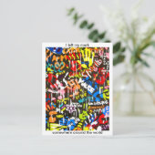 Funky Graffitis Postkarte (Stehend Vorderseite)