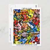 Funky Graffitis Postkarte (Vorne/Hinten)