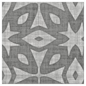 Funky Gray Imitats Batik Linen Squares Muster Stoff (Nahaufnahme)