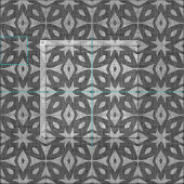 Funky Gray Imitats Batik Linen Squares Muster Stoff (Kachel)