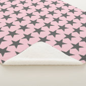 Funky Gray Star Stars Pattern Power Blanket Sherpadecke (3/4)