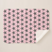 Funky Gray Star Stars Pattern Power Blanket Sherpadecke (Vorderseite (Horizontal))