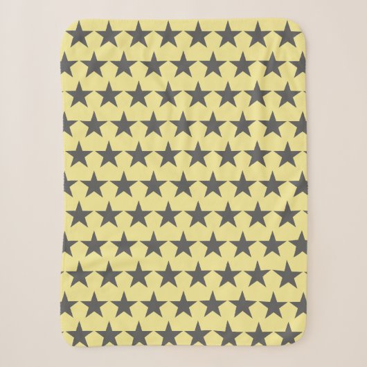 Funky Gray Star Stars Pattern Power Blanket Sherpadecke (Vorderseite)