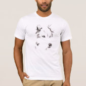 Funky Gray Wolf Face Head Sketch T-Shirt (Vorderseite)