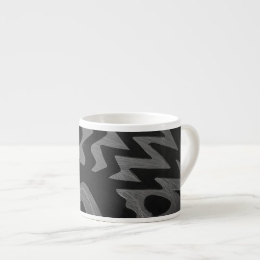 Funky Gray Zigzag Spezielle Tasse (Vorderseite Rechts)