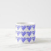 Funky Greece Flag Herz geteert Espressotasse (Vorderseite)
