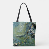 Funky Green Abstrakt Art Bag Tasche (Rückseite)