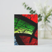 Funky Green Abstrakt Square Painting Postkarte (Stehend Vorderseite)