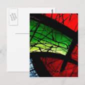 Funky Green Abstrakt Square Painting Postkarte (Vorne/Hinten)