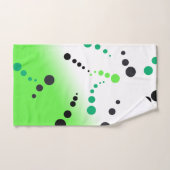 Funky Green Black Dots Abstrakt Art Badhandtuch Set (Handtuch)