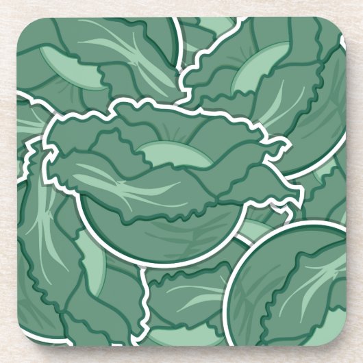 Funky green cabbage getränkeuntersetzer (Vorderseite)