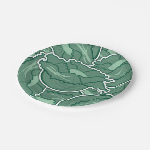 Funky green cabbage pappteller
