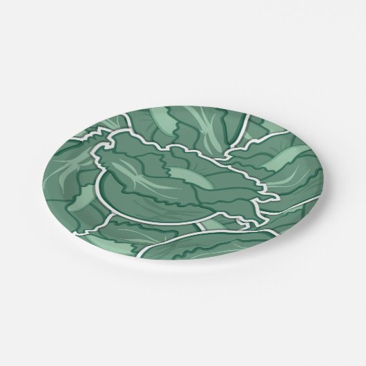 Funky green cabbage pappteller (Schrägansicht)