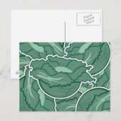 Funky green cabbage postkarte (Vorne/Hinten)