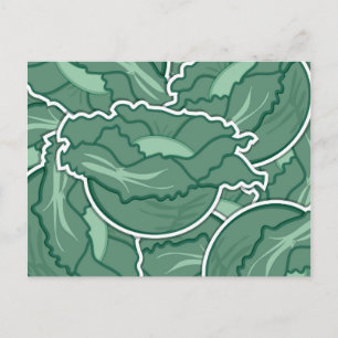 Funky green cabbage postkarte