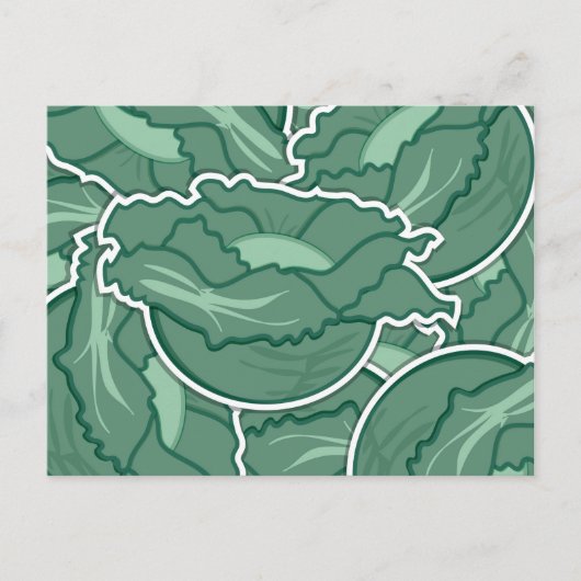 Funky green cabbage postkarte (Vorderseite)