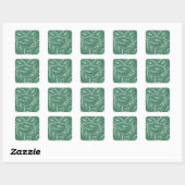 Funky green cabbage quadratischer aufkleber (Blatt)