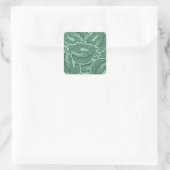 Funky green cabbage quadratischer aufkleber (Tasche)