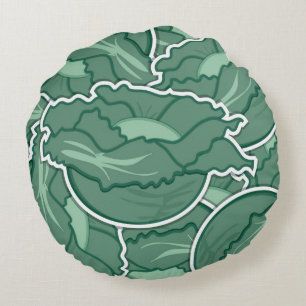 Funky green cabbage rundes kissen