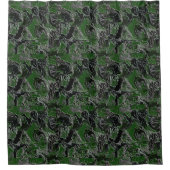 Funky Green Camouflage Duschvorhang (Vorderseite)