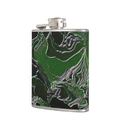 Funky Green Camouflage Flachmann (Links)
