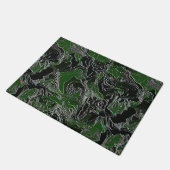Funky Green Camouflage Fußmatte (Schrägansicht)