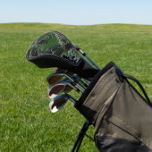 Funky Green Camouflage Golf Headcover (In SItu)