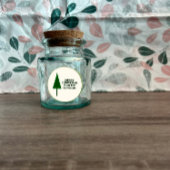 Funky Green Christmas Tree Design Runder Aufkleber