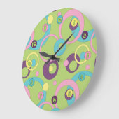 Funky Green Circle Clock Große Wanduhr (Winkel)